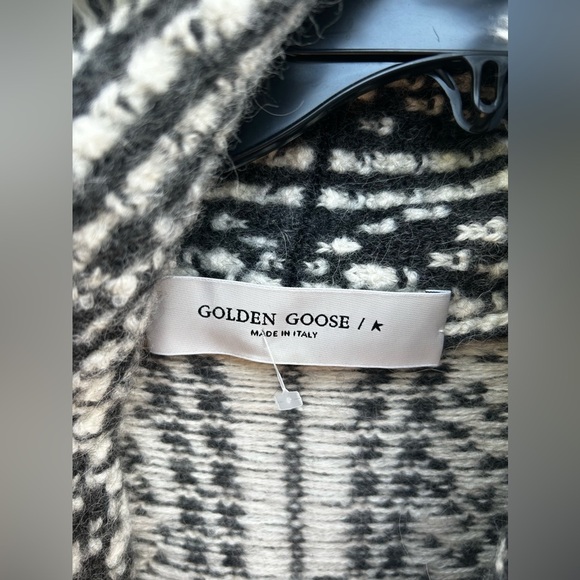 GOLDEN GOOSE Journey belted fringed Fair Isle alpaca and wool-blend cardigan - Picture 11 of 16